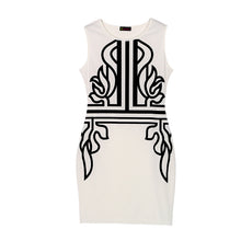 White Sleeveless Embroidery Dress on Super Deal Bodycon Work Dress Elegant Lady Trendy Women Dress SM6