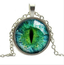Blue Green Cat Eye Necklace Pendant Charming Rhinestone Ethnic Necklace for Men Women Jewelry SM6