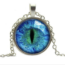 Blue Green Cat Eye Necklace Pendant Charming Rhinestone Ethnic Necklace for Men Women Jewelry SM6