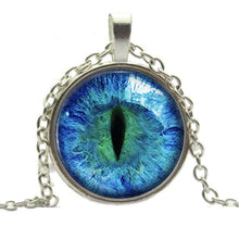 Blue Green Cat Eye Necklace Pendant Charming Rhinestone Ethnic Necklace for Men Women Jewelry SM6