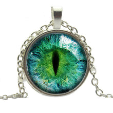 Blue Green Cat Eye Necklace Pendant Charming Rhinestone Ethnic Necklace for Men Women Jewelry SM6