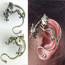 Sale Retro Vintage Black Silver Bronze Punk Temptation Metal Dragon Bite Ear Cuff Clip Wrap Earring Earrings SM6
