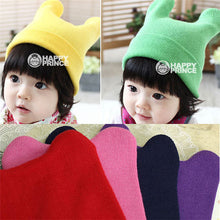 Hat Baby Kids Cute Ox Horn Knitted Wool Hats Boys Girls Warm Beanies Caps 1-9Y SM6