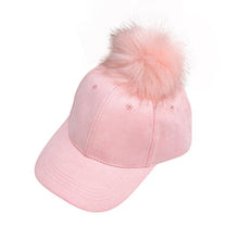 Baseball Cap  New Fashon Women Cotton Raccoon Fur Ball Hip Hop Casual Snapback Women Cap gorras bones &22 SM6