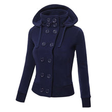 Warm Coat Women Double-breasted Long Sleeve Jacket Hoodies Outwear M-XXL SM6
