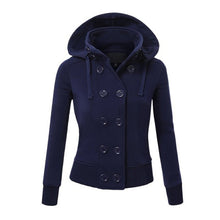 Warm Coat Women Double-breasted Long Sleeve Jacket Hoodies Outwear M-XXL SM6