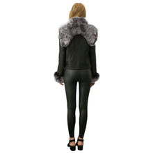 Women Short PU Leather Jacket Faux Fur Long Sleeve Bomber Motorcycle Zipper Coat Slim Punk Outerwear Jaqueta De Couro SM6