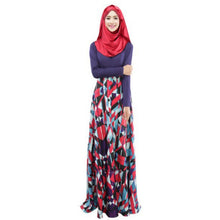 Woman's Kaftan Abaya Jilbab Islamic Muslim Party Wear Long Sleeve Floral Maxi Dress PY3 SM6
