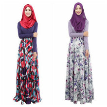 Woman's Kaftan Abaya Jilbab Islamic Muslim Party Wear Long Sleeve Floral Maxi Dress PY3 SM6