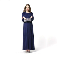 Woman's Kaftan Abaya Jilbab Islamic Muslim Wear Sequin Long Sleeve Maxi Dresses PY3 SM6