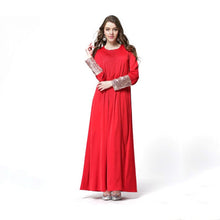Woman's Kaftan Abaya Jilbab Islamic Muslim Wear Sequin Long Sleeve Maxi Dresses PY3 SM6