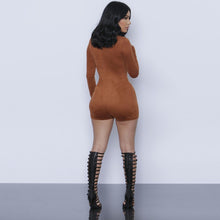 Women Sexy Elegant Suede Fabric Jumpsuit Plunge V Neck Bandage Bodysuit Casual Long Sleeve Evening Jumpsuit SM6