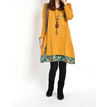 Women Floral Pieced Loose Casual Pullover WarmSkirt Dress Clothing SM6
