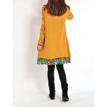 Women Floral Pieced Loose Casual Pullover WarmSkirt Dress Clothing SM6