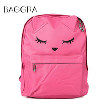 Women Backpack Cat Embroidery Footprint Large Capacity Zipper Adjustable Strap Laptop Bag Casual Teenage Girls School Travel Bag SM6