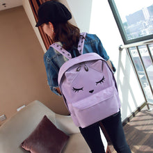 Women Backpack Cat Embroidery Footprint Large Capacity Zipper Adjustable Strap Laptop Bag Casual Teenage Girls School Travel Bag SM6