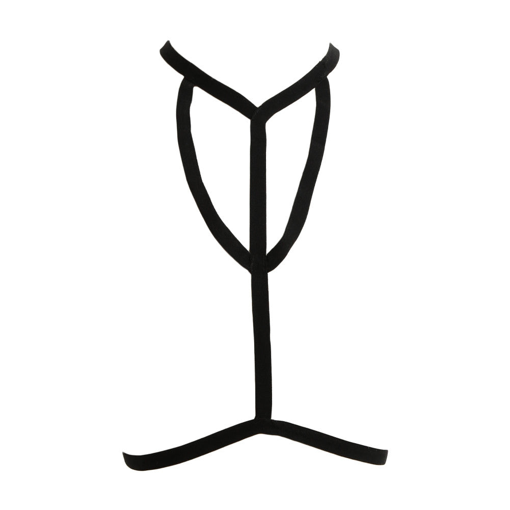 Women Black Harness Sexy Lingerie Spandex Harajuku Chest Harness Cage Bra Pastel Gothic Cutout Bondage Bandage Harness Bralette SM6