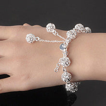 Women Bracelets Link Chain Charm Str  Bracelet Women Jewelry Bangles Silver Plated Hollow Ball Design Bracelet SM6