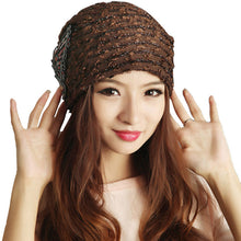 Women Braided Baggy Bowknot Beanie Knit Beret Slouchy Ski Cap SkullSM6