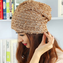 Women Braided Baggy Bowknot Beanie Knit Beret Slouchy Ski Cap SkullSM6