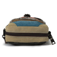 Women Canvas Crossbody Bag Waist Bag Stripes Zipper Belt Bag Leather Hasp Front Pocket Khaki Fanny Bolsas SM6