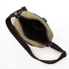 Women Canvas Crossbody Bag Waist Bag Stripes Zipper Belt Bag Leather Hasp Front Pocket Khaki Fanny Bolsas SM6