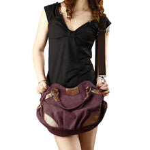 Women Canvas Crossbody Bag PU Leather Splicing Designer Handbag Zipper Vintage Shoulder Tote Bag BrownBurgundy Bolsa Feminina SM6