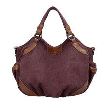 Women Canvas Crossbody Bag PU Leather Splicing Designer Handbag Zipper Vintage Shoulder Tote Bag BrownBurgundy Bolsa Feminina SM6
