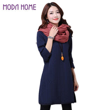 Women Casual Warm Dress Ladies Long Sleeve Crewneck Jumper Slim Pockets Knitted Sweater Mini Dress Vestidos Mujer  SM6