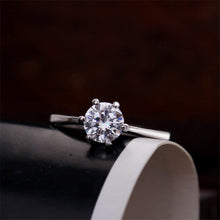 Women Charm Noble Simulated Diamond Wedding Rings Luxury Crystal Finger Rings Silver Gold color SM6