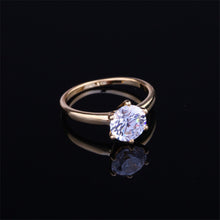 Women Charm Noble Simulated Diamond Wedding Rings Luxury Crystal Finger Rings Silver Gold color SM6