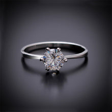 Women Charm Noble Simulated Diamond Wedding Rings Luxury Crystal Finger Rings Silver Gold color SM6