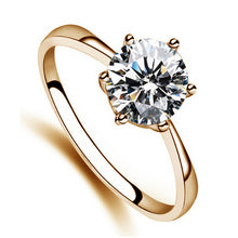 Women Charm Noble Simulated Diamond Wedding Rings Luxury Crystal Finger Rings Silver Gold color SM6