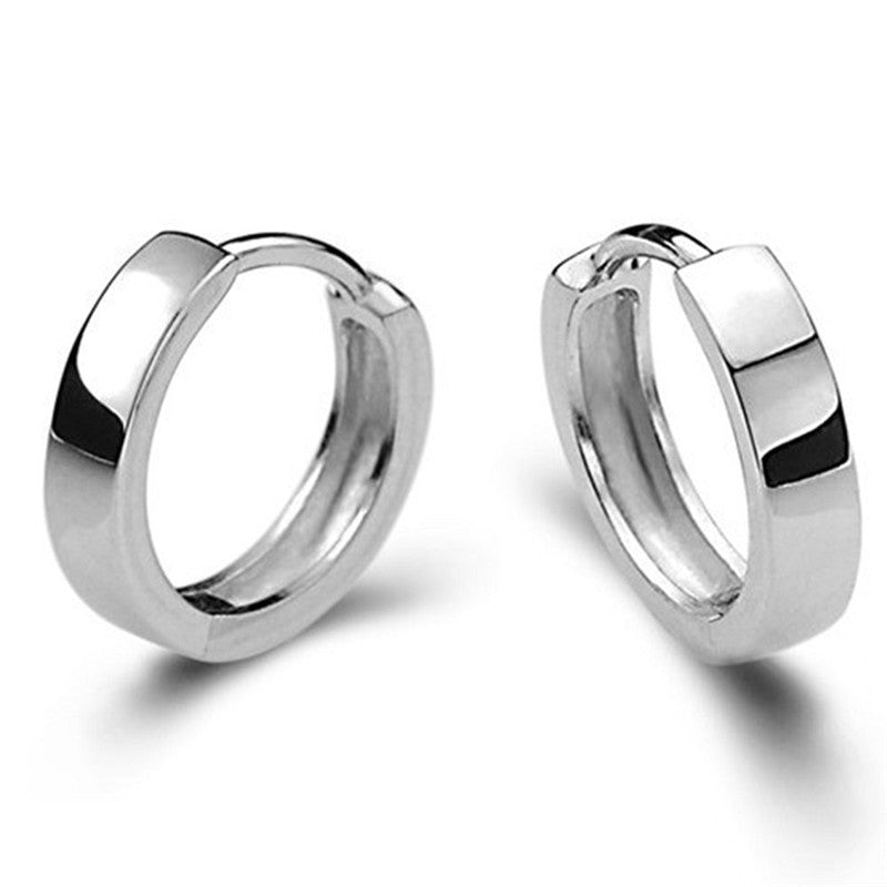 Women Chic Stud Earrings Cool Silver Color Earrings Charm Smooth Round Ear Stud Earrings SM6