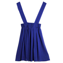 Women Chiffon Flared Skirt With Suspenders Braces Pastel Elastic Waist Solid Skirts New SM6
