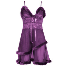 Women Double-layer Sleepwear Nightgown G-string Sexy Feminine Nightie Sexy Lace Casual Ladies Sleepwear Nightdress SM6