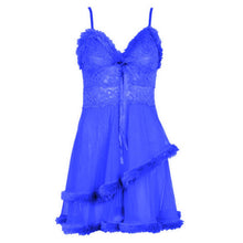 Women Double-layer Sleepwear Nightgown G-string Sexy Feminine Nightie Sexy Lace Casual Ladies Sleepwear Nightdress SM6