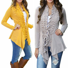 Women Fashion Irregular Cardigan Sweater Long Sleeve Casual Knitted Coat Outwear SM6