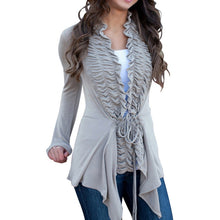 Women Fashion Irregular Cardigan Sweater Long Sleeve Casual Knitted Coat Outwear SM6