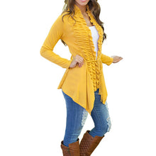 Women Fashion Irregular Cardigan Sweater Long Sleeve Casual Knitted Coat Outwear SM6