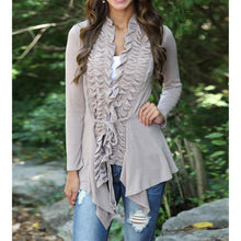 Women Fashion Irregular Cardigan Sweater Long Sleeve Casual Knitted Coat Outwear SM6