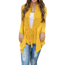 Women Fashion Irregular Cardigan Sweater Long Sleeve Casual Knitted Coat Outwear SM6