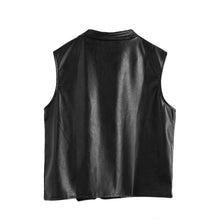 Women Faux Leather Vest Soft PU Lady Tatical Leather Motorcycle Vest Turn-down Collar Pocket Zip Colete WaistCoat Biker SM6