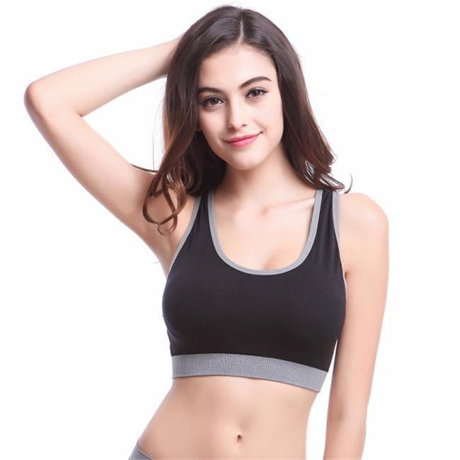 Women Fitness Stretch Workout Tank Tops Bras Racerback Padded S BraSM6