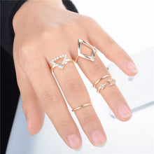 Women Geometry Anchor Stacking Finger Knuckle Middle Finger Rings Set Women Jewelry Silver Gold Colors 5pc Punk Rings SM6