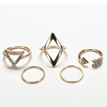 Women Geometry Anchor Stacking Finger Knuckle Middle Finger Rings Set Women Jewelry Silver Gold Colors 5pc Punk Rings SM6