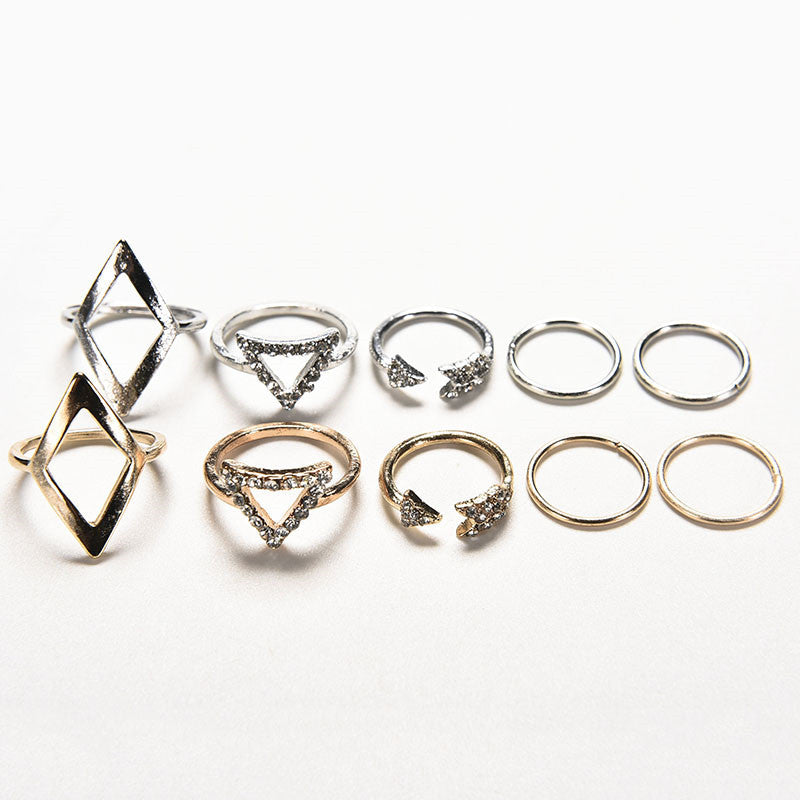 Women Geometry Anchor Stacking Finger Knuckle Middle Finger Rings Set Women Jewelry Silver Gold Colors 5pc Punk Rings SM6
