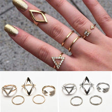 Women Geometry Anchor Stacking Finger Knuckle Middle Finger Rings Set Women Jewelry Silver Gold Colors 5pc Punk Rings SM6