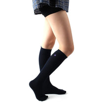 Women Girl College Stretch Knee Embroidery Crew Cotton Socks P1 SM6