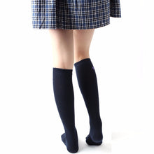 Women Girl College Stretch Knee Embroidery Crew Cotton Socks P1 SM6